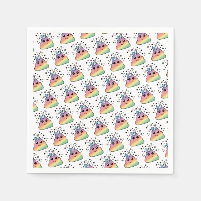 Unicorn Rainbow Kackend Emoji Serviette (Vorderseite)