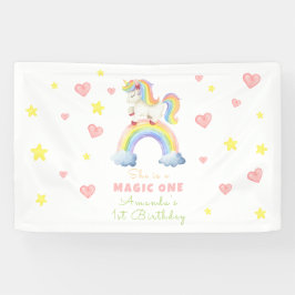 Unicorn Rainbow Magic Eins Geburtstag Banner