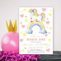 Unicorn Rainbow Magic Eins Geburtstag