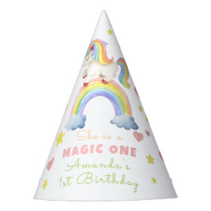 Unicorn Rainbow Magic Eins Geburtstag Partyhütchen