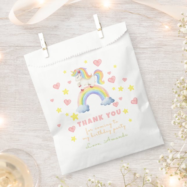 Unicorn Rainbow Magic One First Birthday Vielen Da Geschenktütchen (Ausgeschnitten)