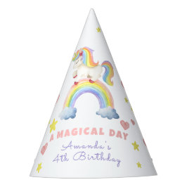Unicorn Rainbow Magischer Tag Geburtstag Partyhütchen