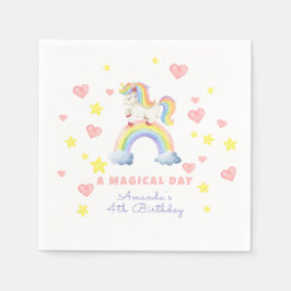 Unicorn Rainbow Magischer Tag Geburtstag Serviette