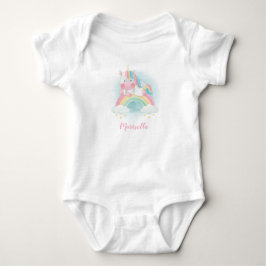 Unicorn Rainbow Name Personalisiert Baby Bodysuit Baby Strampler