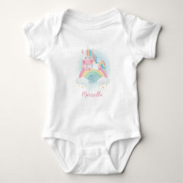 Unicorn Rainbow Name Personalisiert Baby Bodysuit Strampler