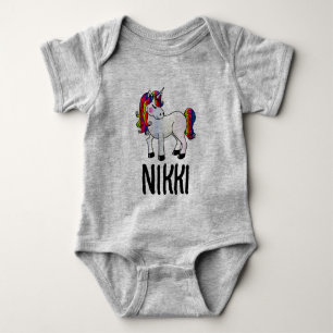 UNICORN RAINBOW NAME TODDLERS JUMPER T - SHIRT