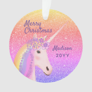 Unicorn Rainbow Parties scintillant Noël Personna