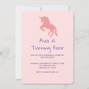 Unicorn Rainbow Pastel Invitation d'anniversaire