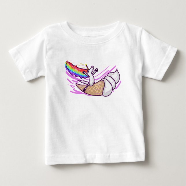 Unicorn Rainbow Riding Ice Cream Cone Baby T-shirt (Vorderseite)