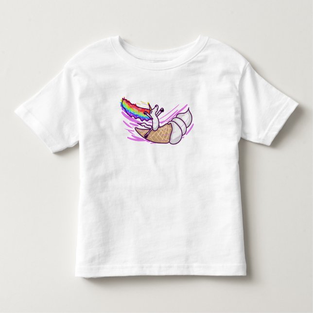 Unicorn Rainbow Riding Ice Cream Cone Kleinkind T-shirt (Vorderseite)