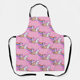 Unicorn Rainbow Riding Ice Cream Cone Schürze