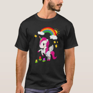 Unicorn Rainbow V2 Niedlich Forever Front Back Ide T-Shirt