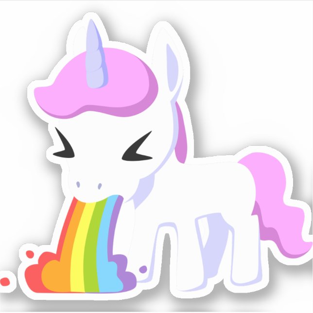 UNICORN RAINBOW VOMIT STICKER (Vorderseite)