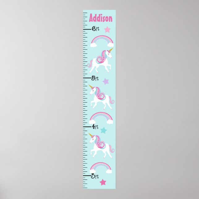 Unicorn & Rainbows Wachstumsdiagramm Behalten auf  Poster (Vorne)