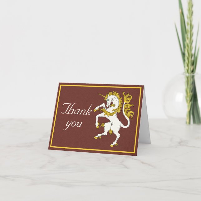 Unicorn Rampant Danke-Card (Vorderseite)