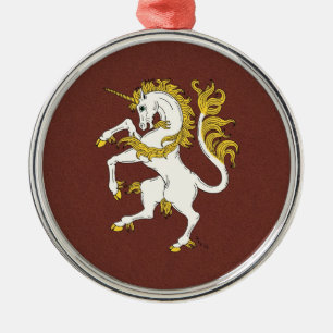 Unicorn Rampant Ornament Aus Metall