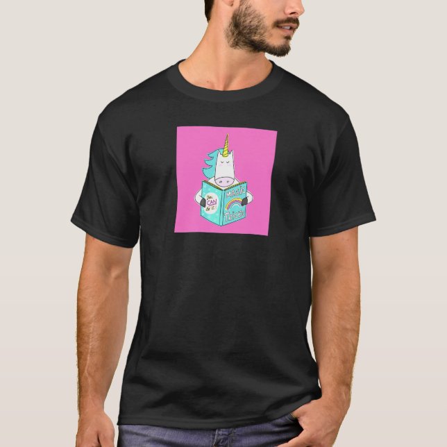 Unicorn Reading Magic Tricks Buch Niedlicher Spaß  T-Shirt (Vorderseite)