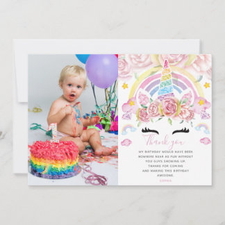 Unicorn Regenbogen Magischer Glitzer Geburtstagsfe Dankeskarte