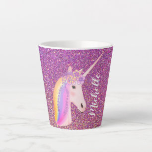 Unicorn Regenbogen Rosa Glitzer Fantasy Magisch Milchtasse