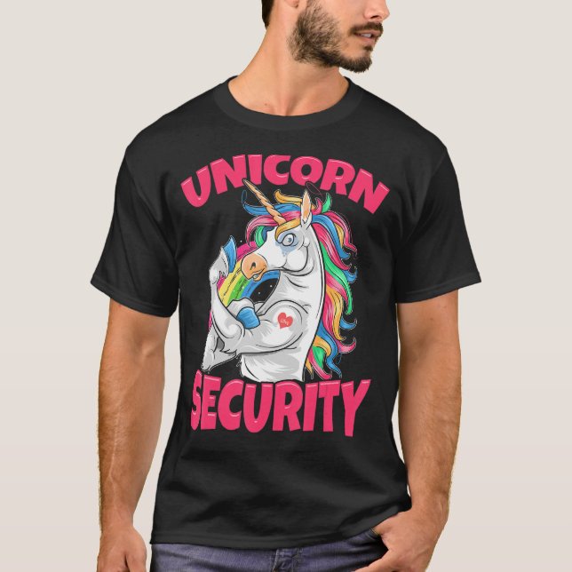 Unicorn-Regenbogen-Sicherheit T-Shirt (Vorderseite)