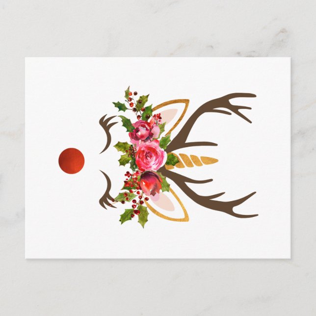 Unicorn Reindeer Antler / Weihnachten Blume (Vorderseite)