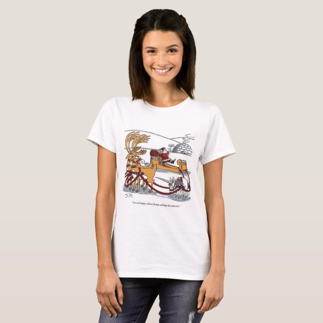 Unicorn Reindeer women white T - Shirt (Vorne ganz)