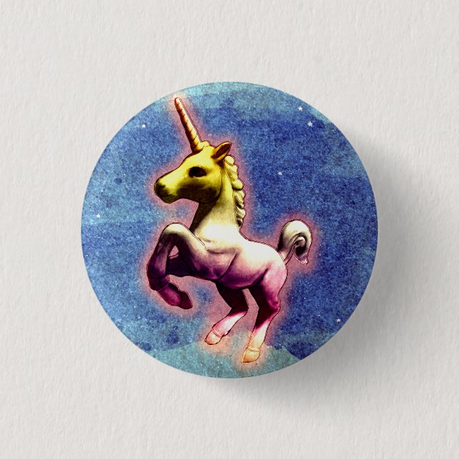Unicorn-Revers-Button-Knopf (Galaxie-Schimmer) Button (Vorderseite)
