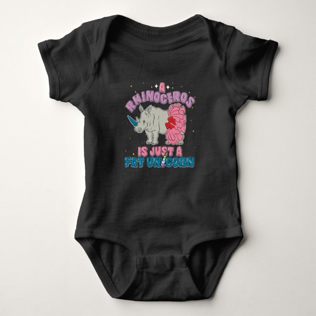 Unicorn Rhinoceros Animal Baby Dusche Junge Mutter Baby Strampler (Vorderseite)