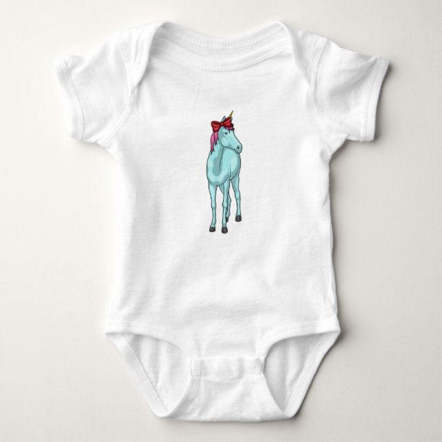 Unicorn Ribbon Baby Strampler (Vorderseite)