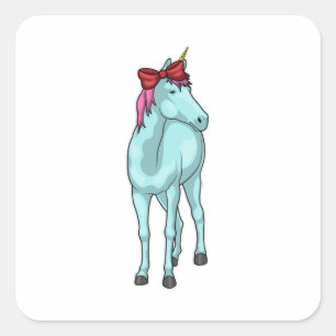Unicorn Ribbon Quadratischer Aufkleber