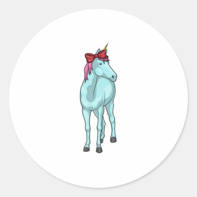 Unicorn Ribbon Runder Aufkleber (Vorderseite)