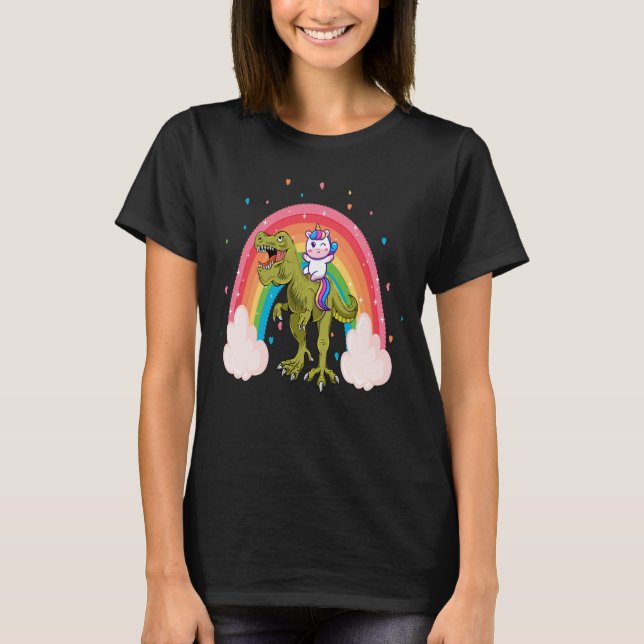 Unicorn Riding Dinosaur Women T - Shirt (Vorderseite)