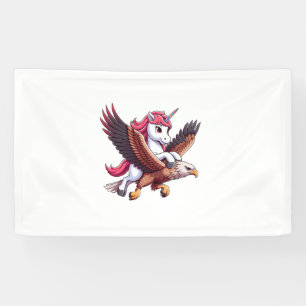 Unicorn Riding Rotschwanz Hawk Boys Girls Men Wome Banner