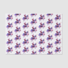 Unicorn Riding Santa Seidenpapier