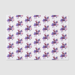 Unicorn Riding Santa Seidenpapier