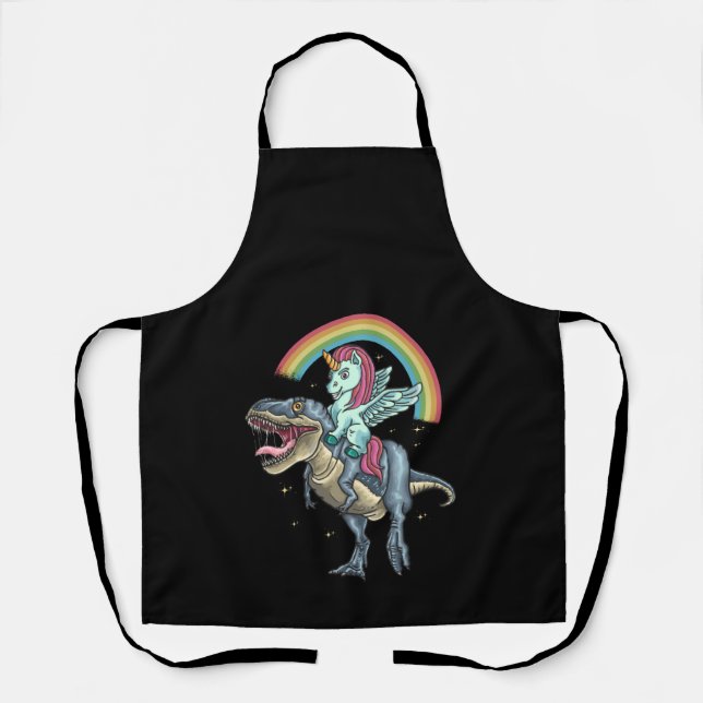 Unicorn Riding T rex Dinosaur Schürze (Vorderseite)