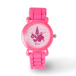 Unicorn rosa Imitate Glitzer niedliche Sonnenbrill Armbanduhr