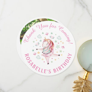 Unicorn rose Ballerina Merci fête d'anniversaire