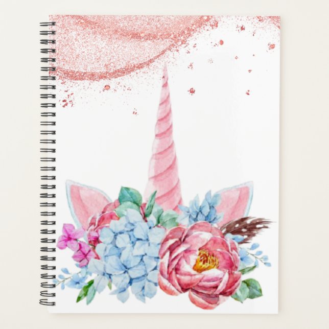 UNICORN ROSE FLORAL RETOUR À L'ÉCOLE (Devant)
