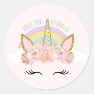 Unicorn rose & Gold Party Favoriser Sticker de bal