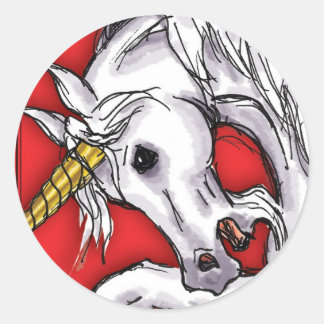 Unicorn Rouge autocollant