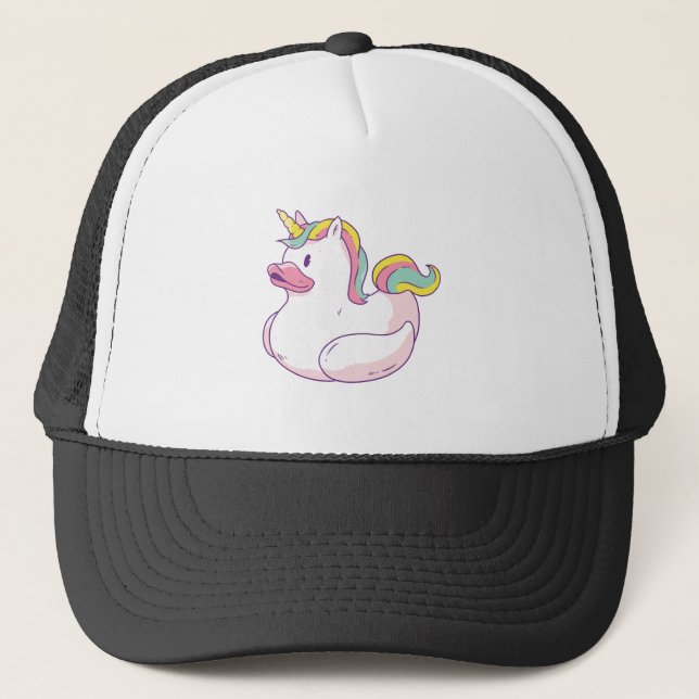 Unicorn Rubber Duck Truckerkappe (Vorderseite)