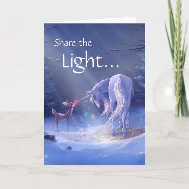 Unicorn Rudolph Merry Weihnachten (Vorderseite)