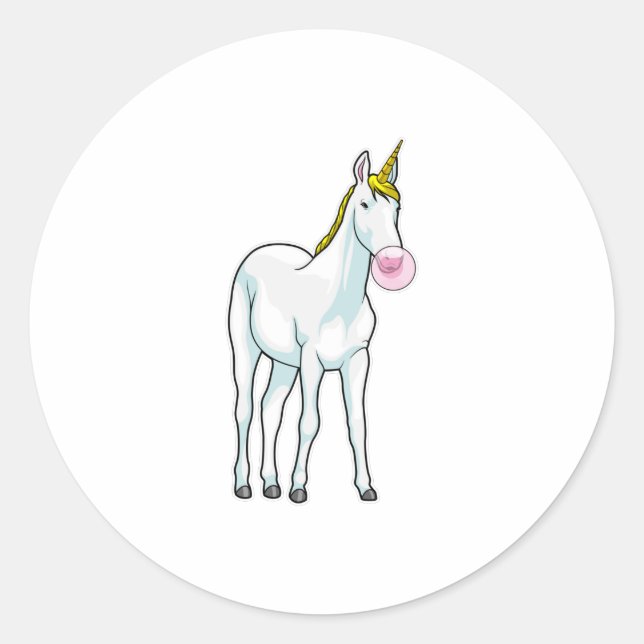Unicorn Runder Aufkleber (Vorderseite)