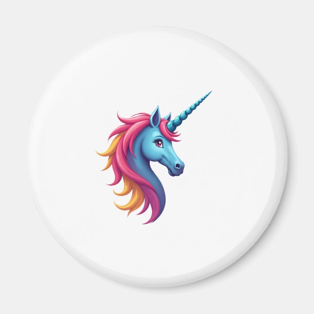Unicorn Santa Hat Christmas T-Shirt (4) Magnet (Vorne)