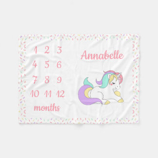 Unicorn saupoudrer le jalon mensuel couverture béb