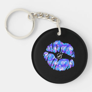 UNICORN Schillernde Lila-Folie Metallic KISS LIPPE Schlüsselanhänger