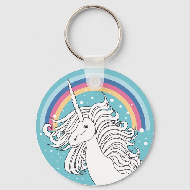 UNICORN SCHLÜSSELANHÄNGER BLUE (Vorderseite)