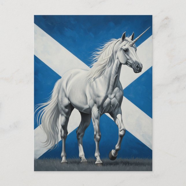 Unicorn Scotland Flag Postkarte (Vorderseite)