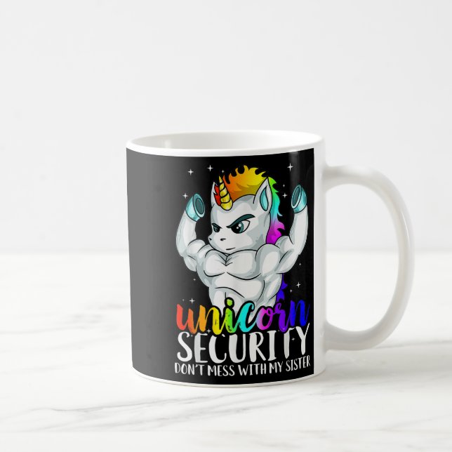 Unicorn Security Dont Mess With My Sister Funny Br Kaffeetasse (Rechts)